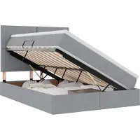 vidaXL Opslag bed met matras met opslag Lichtgrijs 140 x 200 cm Stof