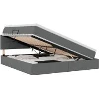 vidaXL Opbergbed met matras Donkergrijs 160 x 200 cm fluweel