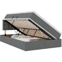 vidaXL LED opbergbed met matras Donkergrijs 120 x 200 cm Stof