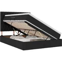 vidaXL Opslag bed met matras met hoofdeinde Zwart 140 x 200 cm Stof