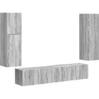 vidaXL Tv-meubelset 4 st Grijs Sonoma Bewerkt hout