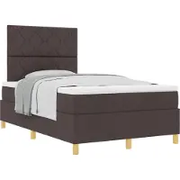vidaXL Boxspring bed met hoofdeinde Donkerbruin 120 x 190 cm Stof