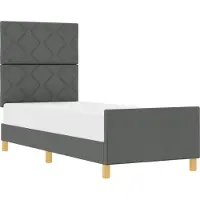 vidaXL Bedframe met hoofdeinde, donkergrijs, 80 x 200 cm, stof