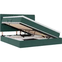 vidaXL Opslag bed met matras Donkergroen 160 x 200 cm Fluweel
