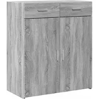 vidaXL Dressoir 80x42,5x93 cm bewerkt hout grijs sonoma eikenkleurig