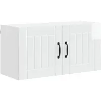 vidaXL Wandkast LUCCA Hoogglans Wit 80 x 31 x 40 cm Bewerkt hout