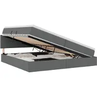vidaXL LED opbergbed met matras Donkergrijs 200 x 200 cm Stof