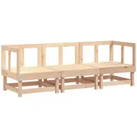 vidaXL 3-delige Loungeset massief grenenhout