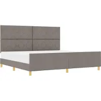 vidaXL Bedframe met hoofdeinde Taupe 200 x 200 cm Stof