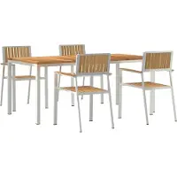 vidaXL Buiten Eettafel Set 5 st 180 x 90 x 75 cm