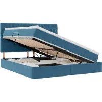vidaXL Opslag bed met matras Donkerblauw 160 x 200 cm Fluweel