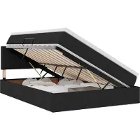 vidaXL LED opbergbed met matras Zwart 140 x 190 cm Stof