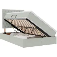 vidaXL LED opbergbed met matras Lichtgrijs 120 x 200 cm Fluweel