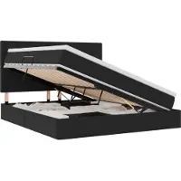 vidaXL LED opbergbed met matras Zwart 160 x 200 cm Fluweel