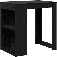 vidaXL Bartafel 102 x 70 x 103,5 cm Bewerkt hout Zwart Eiken