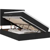 vidaXL Opslag bed met matras met hoofdeinde Zwart 140 x 190 cm Stof