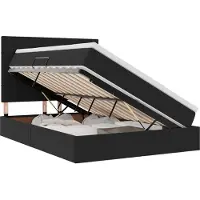 vidaXL Opslag bed met matras met hoofdeinde Zwart 140 x 200 cm Fluweel