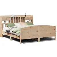 vidaXL Bed met boekenkast zonder matras massief grenenhout 180x200 cm