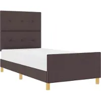 vidaXL Bedframe met hoofdeinde Donkerbruin 80 x 200 cm Stof