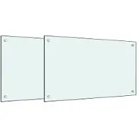 vidaXL Spatschermen keuken 2 st 70x40 cm gehard glas wit