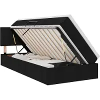 vidaXL Opbergbed met matras met hoofdeinde Zwart 90 x 200 cm fluweel