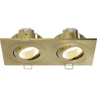 Wiesbaden Spotz inbouwspot dubbel IP65 - geborsteld messing PVD