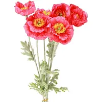 Viana Klaprozen Kunst Roze Kunstbloemen Ø6–7cm L78cm 3st, 3 Stück