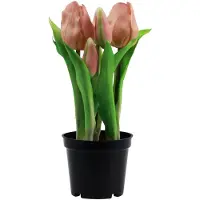 Viana Kunsttulpen in pot Tulpen Perzik kunstbloemen 22cm