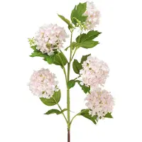 Viana Sneeuwbalplant Kunstbloemen Roze Wit L78cm 2st