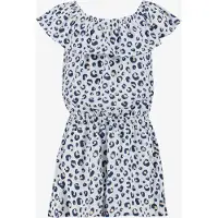 Name it meisjes playsuit met panterprint grijs blauw maat 104