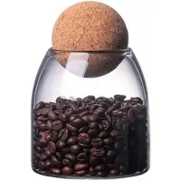 LONGZIMING -Dussdote Glazen Opbergpotten - Luchtdichte Glazen Containers met Kurken Deksel - Geschikt voor Specerijen, Suiker, Koffie, Koekjes - 500 ml
