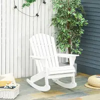 MODFU - Adirondack Schommelstoel - Rustieke Stijl - Ergonomisch Ontwerp - Hout - Wit - 77 X 94 X 97 Cm