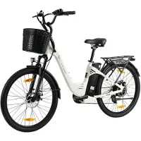 TTGO C2 PRO Elektrische Fiets - 250W Motor - 36V18Ah Accu - 26x1.95" Banden - Max Snelheid 25km/u - Max Bereik 80-120km - Shimano 7 Versnellingen - Wit