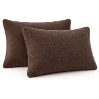 Beau Maison Sherpa Comfort Kussenslopen – Velvet & Sherpa – 2× 60×70 cm - Coffee Brown