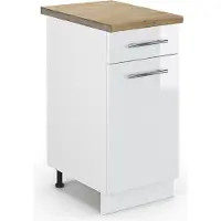 Vicco Fame-Line Keukenonderkast – 40 cm, WB Eik Wit Hoogglans