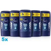 Nivea MEN Cool Kick Deodorant Stick 5 x 50 ml – 48 uur bescherming – 5 stuks voordeelverpakking