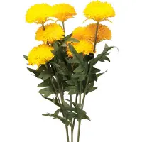 Viana Dahlia kunstdecoratiebloemen gele bloesem L64cm, set van 3, 3 stuks