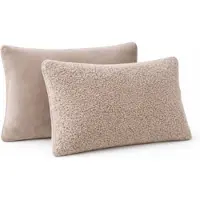 Beau Maison Sherpa Comfort Kussenslopen – Velvet & Sherpa – 2× 60×70 cm - Taupe