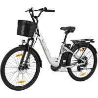 TTGO C2 PRO Elektrische Fiets - 250W Motor - 36V18Ah Accu - 26x1.95" Banden - Max Snelheid 25km/u - Max Bereik 80-120km - Shimano 7 Versnellingen - Zilver