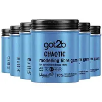Got2b Men Chaotic Fibre Haar Gum – Haarpaste – Haarstyling - Gecontroleerde Warrige Look - Langdurige Hold - Vegan Formule - Voordeelverpakking - 6 x 100 ml