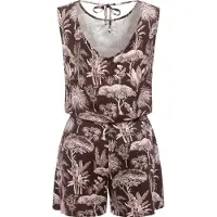 Ragwear Jumpsuit 'Zella' donkerbruin / wit