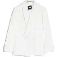 BOSS Slim-fit colbert van linnen keperstof