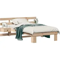 vidaXL Bedframe met hoofdeinde Bruin 75 x 190 cm Massief grenenhout