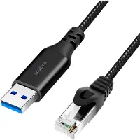 Logilink USB 3.2 Gen 1 (USB 3.0) Adapterkabel [1x USB 3.2 Gen 1 stekker A (USB 3.0) - 1x RJ45-stekker 8p8c] CU0406 10.00 m Textielmantel