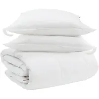 vidaXL Deken Set met kussen 3 pcs Wit Donsveer