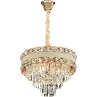 Toolight Hanglamp Met Kristallen G047-cp 40cm Gold