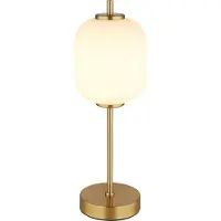 Globo Lighting Gouden Tafellamp Ewald Wit Glas Ø 13 5cm