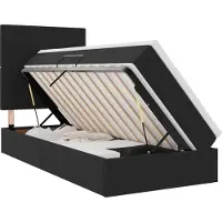 vidaXL LED opbergbed met matras Zwart 90 x 190 cm Fluweel
