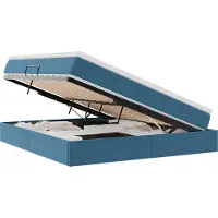 vidaXL Opbergbed met matras Donkerblauw 180 x 200 cm Fluweel