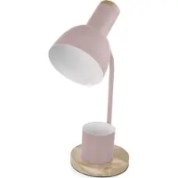 Emos LED bureaulamp POPPY met pennenhouder, fitting E27, kabel van 1,5 meter met schakelaar en eurostekker, exclusief lamp, E27 max. 25W, roze, Z7640P